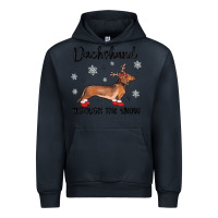 Navy dachshund through the snow Urban Hoodie - MaliasSmallBusiness