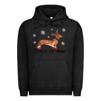 Pigment Black dachshund through the snow Urban Hoodie - MaliasSmallBusiness