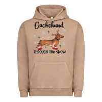Pigment Burro dachshund through the snow Urban Hoodie - MaliasSmallBusiness