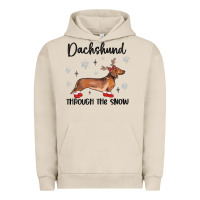 Pigment French Oak dachshund through the snow Urban Hoodie - MaliasSmallBusiness