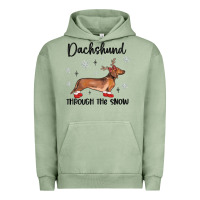 Pigment Oil Green dachshund through the snow Urban Hoodie - MaliasSmallBusiness