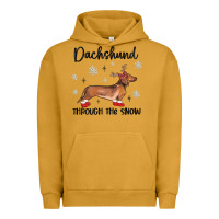 Pigment Peanut Butter dachshund through the snow Urban Hoodie - MaliasSmallBusiness