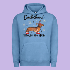 Dachshund Through The Snow Urban Hoodie Designed By Maliassmallbusiness