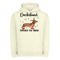 Pigment Pistachio dachshund through the snow Urban Hoodie - MaliasSmallBusiness