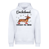 White dachshund through the snow Urban Hoodie - MaliasSmallBusiness