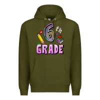 Army Green Sixth Grade Premium Hoodie - RanaPortraitStore