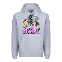 Heather Grey Sixth Grade Premium Hoodie - RanaPortraitStore