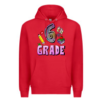 Red Sixth Grade Premium Hoodie - RanaPortraitStore