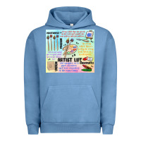 Pigment Pebble Blue artist life Urban Hoodie - MaliasSmallBusiness