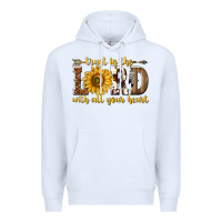 White Trust in the lord with all your heart Premium Hoodie - texasbilliewilder