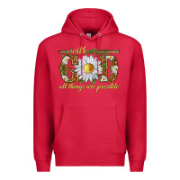 Cardinal With God all things are possible with daisy Premium Hoodie - texasbilliewilder