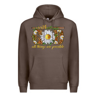 Coffee With God all things are possible with daisy Premium Hoodie - texasbilliewilder