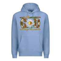 Colony Blue With God all things are possible with daisy Premium Hoodie - texasbilliewilder