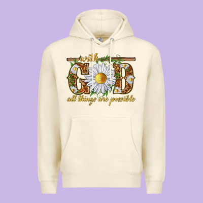 Premium Hoodie With God all things are possible with daisy