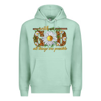 Seafoam With God all things are possible with daisy Premium Hoodie - texasbilliewilder