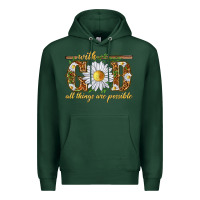 Sports Green With God all things are possible with daisy Premium Hoodie - texasbilliewilder