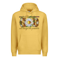 Antique Gold With God all things are possible with daisy Premium Hoodie - texasbilliewilder