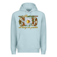 Blue Mist With God all things are possible with daisy Premium Hoodie - texasbilliewilder