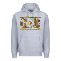 Heather Grey With God all things are possible with daisy Premium Hoodie - texasbilliewilder