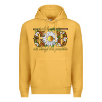 Mustard With God all things are possible with daisy Premium Hoodie - texasbilliewilder