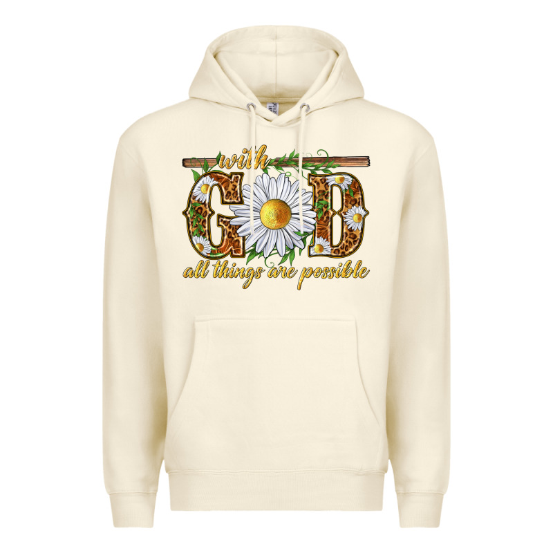 With God All Things Are Possible With Daisy Premium Hoodie by texasbilliewilder | Teevron