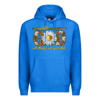 True Royal With God all things are possible with daisy Premium Hoodie - texasbilliewilder