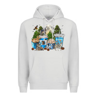 Dove Grey Wolf coffee cups Premium Hoodie - texasbilliewilder