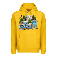 Lemon Wolf coffee cups Premium Hoodie - texasbilliewilder