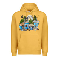 Mustard Wolf coffee cups Premium Hoodie - texasbilliewilder