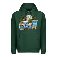 Sports Green Wolf coffee cups Premium Hoodie - texasbilliewilder