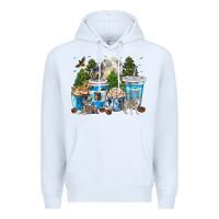 White Wolf coffee cups Premium Hoodie - texasbilliewilder