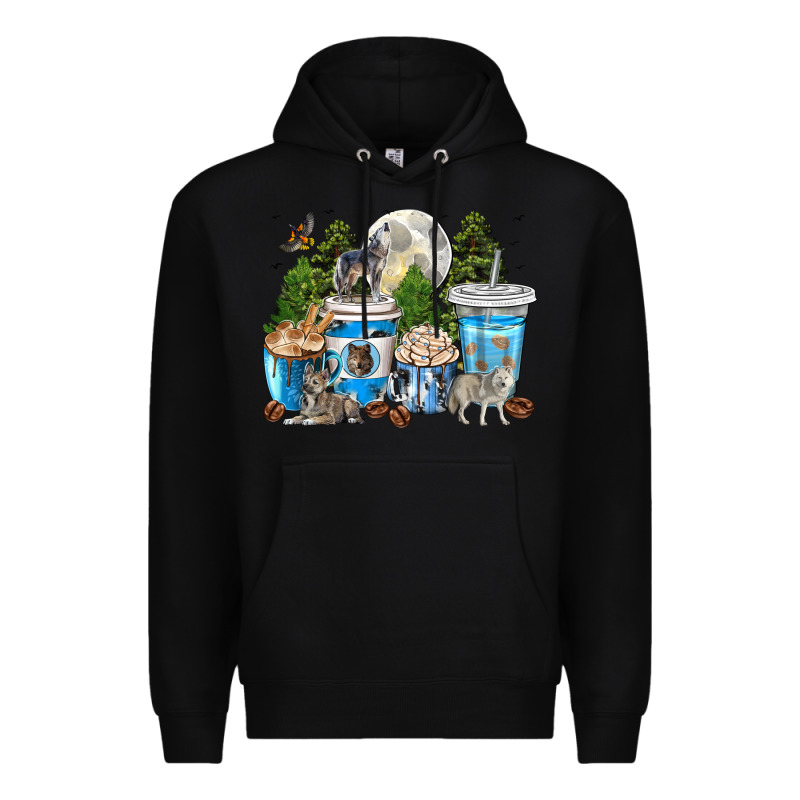 Wolf Coffee Cups Premium Hoodie by texasbilliewilder | Teevron