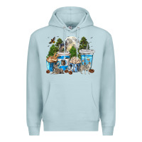 Blue Mist Wolf coffee cups Premium Hoodie - texasbilliewilder