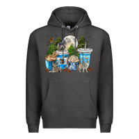 Charcoal Heather Wolf coffee cups Premium Hoodie - texasbilliewilder