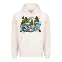 Pale Pink Wolf coffee cups Premium Hoodie - texasbilliewilder