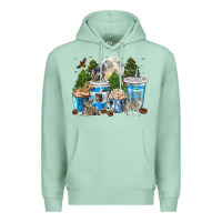 Seafoam Wolf coffee cups Premium Hoodie - texasbilliewilder