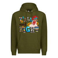 Army Green Y'all ain't right crazy Premium Hoodie - texasbilliewilder