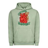 Pigment Oil Green emotional support Urban Hoodie - MaliasSmallBusiness