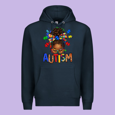 Premium Hoodie Autism Awareness afro messy bu