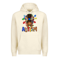 Sandshell Autism Awareness afro messy bu Premium Hoodie - texasbilliewilder