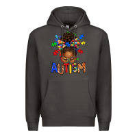 Smoke Autism Awareness afro messy bu Premium Hoodie - texasbilliewilder