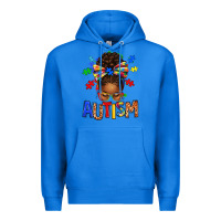 True Royal Autism Awareness afro messy bu Premium Hoodie - texasbilliewilder