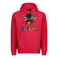 Cardinal Autism Awareness afro messy bu Premium Hoodie - texasbilliewilder