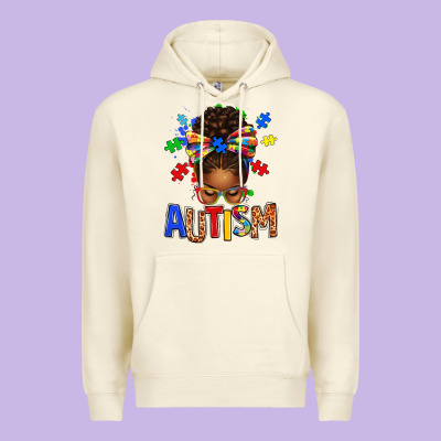 Premium Hoodie Autism Awareness afro messy bu