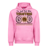 Fuchsia Pink im just out here trusting god Urban Hoodie - MaliasSmallBusiness