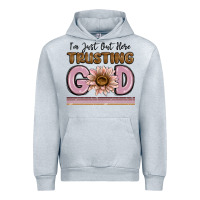 Heather Grey im just out here trusting god Urban Hoodie - MaliasSmallBusiness
