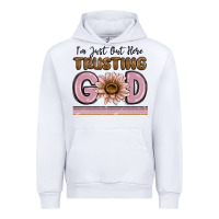 White im just out here trusting god Urban Hoodie - MaliasSmallBusiness