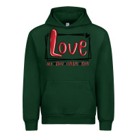 Forest Green love all day every day hearts Urban Hoodie - MaliasSmallBusiness