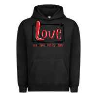 Pigment Black love all day every day hearts Urban Hoodie - MaliasSmallBusiness