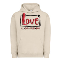 Pigment French Oak love all day every day hearts Urban Hoodie - MaliasSmallBusiness